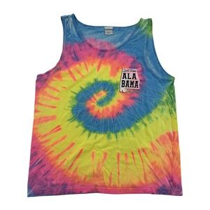 Destination Men Sz L Tie Dye Tank Top Shirt Beach Outdoors 'Sweet Home Alabama'